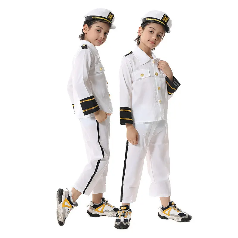 Halloween New Kids Captain Show Costumes Cosplay Navy Sailor Cosplay Outfit with Hat4